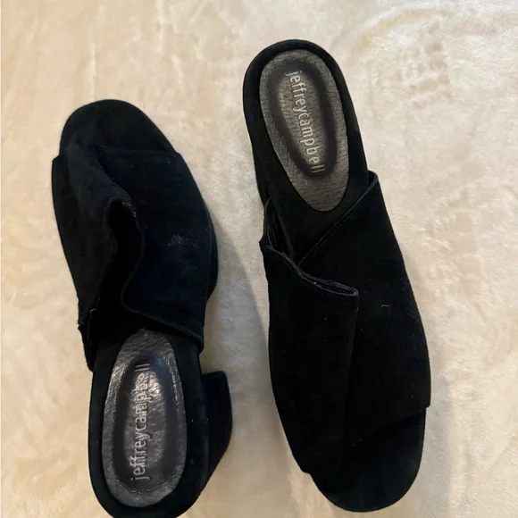 Jeffrey Campbell Black Platform Mule Heels – Size 9 – Chunky Block Heel - Picture 2 of 4